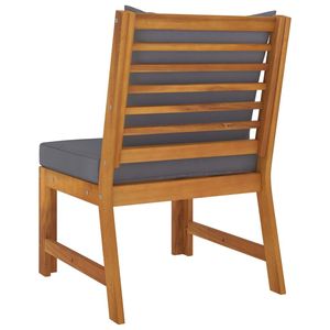 โซฟาไม้เนื้อแข็งอะคาเซียสีเทาเข้ม เก้าอี้ขนาดกลาง ทนทาน - Product Image 4