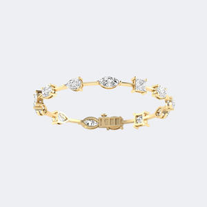 Bracelet tennis de luxe pour femme plaqué or avec diamants de laboratoire taille poire sertis à griffes 11.00 CTW - Product Image 1