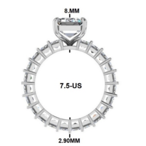 แหวนหมั้นเพชรโมอิสซาไนต์ VVS 4.50 กะรัต ทรงเอเมอรัลด์ เงินแท้ 925 ชุบทอง 14K/18K เครื่องประดับหรูหรา ของขวัญสำหรับงานปาร์ตี้ - Product Image 5