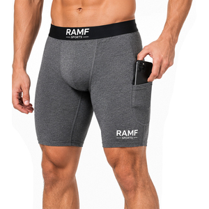 Shorts de compression sportifs pour hommes, shorts de course pour hommes, 5 pouces avec 2 poches - Product Image 5