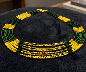 Collar de Moda para Mujer con Cuentas de Vidrio Multicapa y Cuentas Metálicas de Estilo Clásico, con Cadena de Caja, Nuevo - Product Image 5