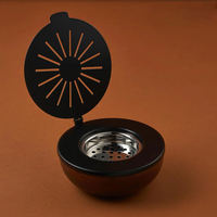 Brûleur d'encens Bakhoor de luxe doré avec couvercle articulé, Mabkhara, brûleur d'arômes Oud, brûleur de parfum d'ambiance en métal, support décoratif
