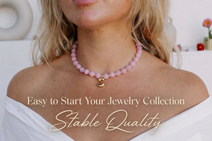 Collier personnalisé à faible MOQ, production rapide, avec lettres et perles en pierres précieuses, collier de perles en pierre naturelle pour boutiques en ligne, bijoux - Product Image 4