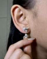 Boucles d'oreilles cascade en or rose 14 carats avec diamants de laboratoire taille poire et pierres multiples, certifiées IGI, diamants de laboratoire fins certifiés IGI