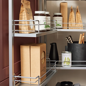 Armoires de cuisine modernes en bois personnalisées JY Project, îlot de garde-manger modulaire de luxe, ensembles d'armoires prêts à assembler, utilisation hôtelière, conception 3D - Product Image 5