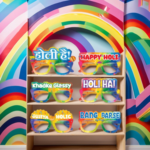 Lunettes en papier colorées pour Holi, accessoires photo pour hommes, femmes et enfants, décoration, lunettes en papier amusantes pour Holi, vente en gros OEM - Product Image 5