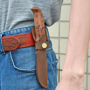 ปลอกมีดหนังแท้ทำมือ หนังวัวหนา สำหรับตั้งแคมป์ ล่าสัตว์ ใช้กับเข็มขัด ปลอกมีดหนังคุณภาพพรีเมียม - Product Image 5