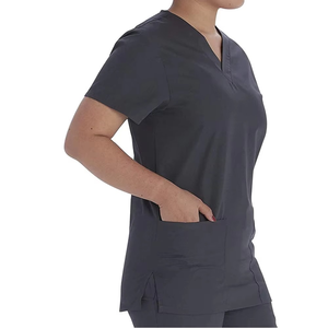 Uniforme Quirúrgico Personalizado de Poliéster de Secado Rápido Unisex, Uniforme Médico Transpirable con Cuello en V y Manga Corta para Hombre y Mujer - Product Image 3
