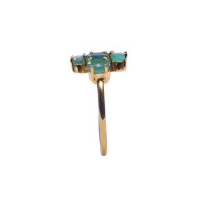 Wedding Wear 925 Sterling <b>Silver</b> Gold Plated Jewelry <b>Emerald</b> Gemstone Women Wear Classic <b>Ring</b> - Product Image 4