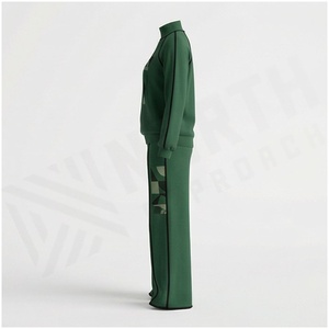 Women Green Geometric Print Tracksuit Set <b>Turtleneck</b> Full Sleeve Loose Fit Casual Autumn Wear Spandex Polyester Material - Product Image 3