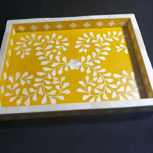 Resin Bone Inlay Serving Tray-Modern Luxury <b>Storage</b> for Kitchen Living Room Desk & <b>Table</b>-Tableware & Bedding handmade trays - Product Image 1