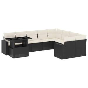 Conjunto de Sofás de Jardín en Negro y Blanco Crema para Muebles de Patio - Product Image 2