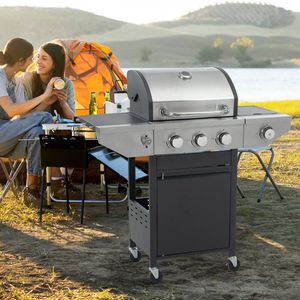 Grill a Gas Propano con 3 Bruciatori 37.000 BTU in Acciaio Inossidabile per Esterni, Patio, Giardino, Bar, Cucina - Barbecue a 3 Bruciatori - Product Image 1