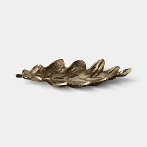 Bol en métal en forme de feuille de chêne, bronze antique texturé, plat de service décoratif, vaisselle - Product Image 3