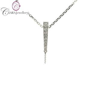 MEILLEUR MODÈLE VENTE EN GROS STYLE CLASSIQUE 18K AU750 BLANC MASSIF/JAUNE/OR ROSE VRAI DIAMANT NATUREL PERLE RÉGLAGE PENDENTIF pour CADEAUX - Product Image 1