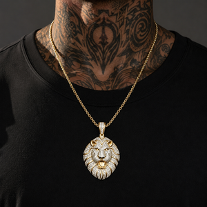 Collier pendentif tête de lion hip-hop personnalisé, perle d'eau douce, micro-pavé de moissanite, argent 925, bijoux de luxe chrétiens pour hommes - Product Image 6