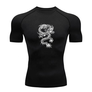 Rashguard de compression MMA à manches courtes avec logo personnalisé de haute qualité Rashguard imprimé Jiu Jitsu Fabrication en gros d'usine - Product Image 5