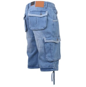 Men's Ripped Denim <b>Shorts</b> Moto Biker Ribbed Pleated Panel Distressed Washed Slim Fit Knee Length <b>Jean</b> <b>Shorts</b> Streetwear - Product Image 2