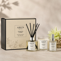 AIKUN OEM ODM Fabrikpreis Luxus Duftkerzen- und Raumduft-Diffusor-Set mit individuellem Logo, Heimdekor-Geschenkset, Großhandelslieferant