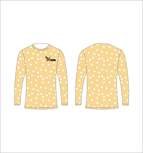 เสื้อยืดแขนยาวลายจุดสำหรับผู้ชาย คอกลม ทรงปกติ ผ้าฝ้าย 100% ระบายอากาศได้ดี ผ้าถัก พิมพ์ลายโลโก้ด้านหน้า - Product Image 1