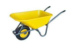 Chariot de jardin à roue solide pneumatique résistant aux charges élevées en métal en acier de brouette en polyéthylène robuste - Product Image 2