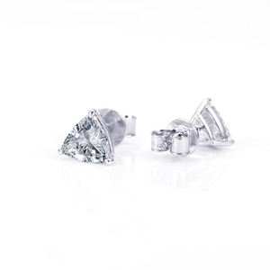Pendientes de Diamantes Trilliant de Lujo, Cultivados en Laboratorio, Certificados por IGI, Color D E F, Claridad VVS VS, Oro, Oro Rosa, Oro Blanco, Plata - Product Image 3