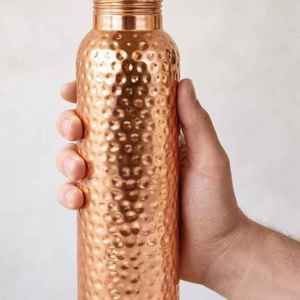 Bouteille à boisson en cuivre héritage, motif bulles, récipient à eau en métal, décoratif, pour cuisine, salle à manger, maison, collection cadeau, flasque - Product Image 6