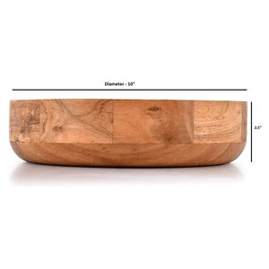 Bol mélangeur en bois écologique de qualité supérieure, design rond profond, style américain, pour la préparation de salades, la pâtisserie, les ingrédients et les fêtes - Product Image 2