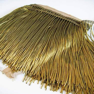 Cinta de alambre trenzado de Mylar dorado de calidad premium, flecos retorcidos, borlas bordadas ecológicas hechas a medida, adorno para zapatos Alpha - Product Image 3