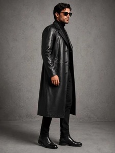 <b>Leather</b> Trench <b>Coat</b> <b>Men</b>, Black <b>Leather</b> <b>Coat</b>, <b>Long</b> <b>Leather</b> Overcoat, Genuine <b>Leather</b> Jacket, <b>Men</b>’s <b>Long</b> <b>Coat</b> - Product Image 2