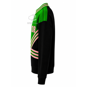 Sudadera Alpha Kappa Alpha para Mujer, Bordada en Verde y Rosa, de Algodón y Felpa, Cuello Redondo, Ropa de Sororidad - Product Image 3