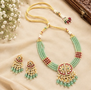 Ensemble collier et boucles d'oreilles TISHYA DIAMOND en alliage de cuivre plaqué or, diamants ronds brillants, bijoux tendance pour femmes, mariage - Product Image 3
