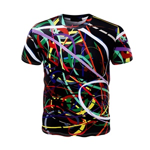 เสื้อยืดซับลิเมชั่นสีสันสดใส แห้งเร็ว ผลิตจากโพลีเอสเตอร์ 100% รองรับโลโก้ OEM สำหรับออกกำลังกาย ยิม กีฬาทีม - Product Image 5