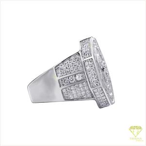 Anillo de diseño en plata 925 con diamantes cultivados en laboratorio y diseño de múltiples filas de piedras para marcas de joyería y mayoristas minoristas. - Product Image 2