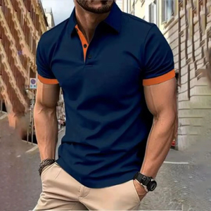 Chemise d'été décontractée à manches courtes pour homme, 100 % polyester, tissu tricoté respirant, logo personnalisé - Product Image 1