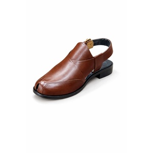 New Design LEATHER STUDIO Peshawari Chappal Sandals Cow Leather Handmade Lightweight Peep Toe Buckle Strap All Seasons Wholesale - Product Image 1