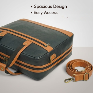 Genuine Full Grain <b>Leather</b> Laptop Work Bag | Premium Office <b>Briefcase</b> with Shoulder Strap, Durable Business Travel Messenger Bag - Product Image 4