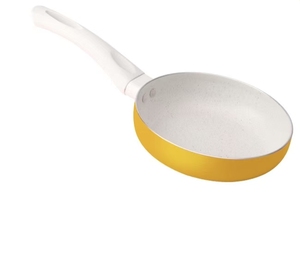 Minimalist Pink Ceramic Non-Stick Frying <b>Pan</b> With White Plastic Handle For Gas And <b>Induction</b> Cooker - Product Image 2