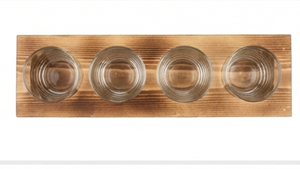 Support à verres en bois artisanal à 4 trous, style rustique, support de rangement pour vaisselle, utilisation en cuisine, fait main, à un seul niveau - Product Image 3