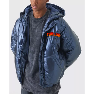 Designer Formal Men's <b>Plus</b> <b>Size</b> Reversible Puffer Jacket with Zipper Closure Breathable 100% Down Filling Winter <b>Coat</b> - Product Image 1