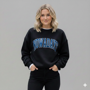 Sudadera de Invierno Oversize para Mujer con Cuello Alto, Diseño Personalizado Bordado, Estampado por Transferencia Térmica, Tejido de Poliéster/Algodón de 180g - Product Image 3