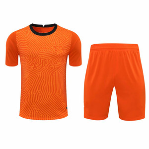 Ensemble maillot de football à manches longues pour homme avec imprimé géométrique et short anti-humidité, col rond, coupe athlétique - Product Image 2