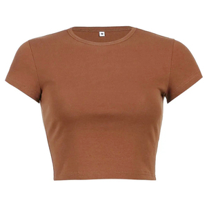 New Design Wholesale Loose Style Workout <b>Crop</b> <b>Top</b> Cotton Shirt for Women Gym & Streetwear Breathable Quick-Dry Summer T-shirt - Product Image 4