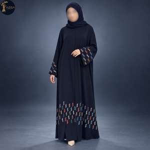 Vestido Abaya con Adornos de Cristal para Damas, con Mangas Fluidas, Textil Suave, Túnica Islámica Modesta |   Ropa Elegante para Ocasiones Musulmanas - Product Image 1