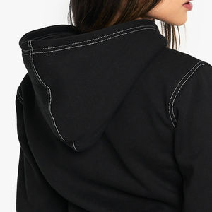 Haut court zippé pour femme, coupe décontractée, idéal pour l'hiver, collection 2026 – Sweat à capuche zippé court pour femme en tissu doux, tendance et décontracté - Product Image 5