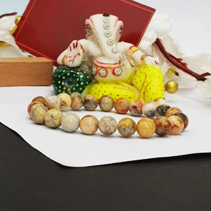 Crazy Lace Seawater Pearl Luxury Brown Unisex Beaded Handwoven <b>Adjustable</b> Healing <b>Bracelet</b> 7.5inch Gift - Product Image 1