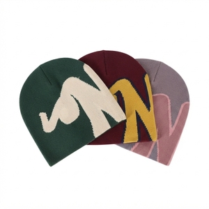 OEM Custom Jacquard Knit <b>Beanie</b> Wholesale Winter Streetwear Hat Soft Acrylic Cuffed <b>Skull</b> Cap with Custom Logo - Product Image 2