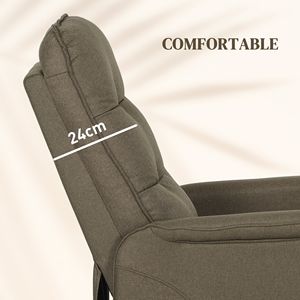 Poltrona Reclinabile Elettrica Marrone per Anziani, Montaggio Rapido, Divano in Tessuto con Telecomando, Funzione Riscaldante, Tasche Laterali, Imbottitura Manuale in Spugna - Product Image 6