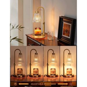 Gold Candle Warmer Lamp with <b>Timer</b> Dimmable Height-Adjustable Wax Melts Birthday Gift Jar Candles Warmer - Product Image 2