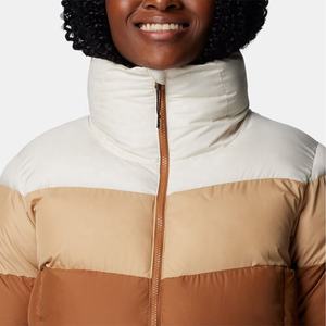 Chaquetas Acolchadas Cortas de Invierno para Mujer, Precio al por Mayor, Chaquetas Acolchadas Gruesas con Capucha, Color Bloque - Product Image 5